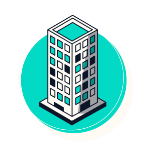 An illustration of a multi-dwelling unit building