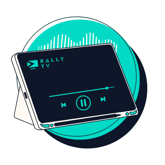 An illustration of a tablet device in a circle
